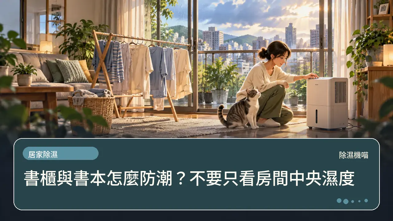 書櫃與書本怎麼防潮？不要只看房間中央濕度主題插畫