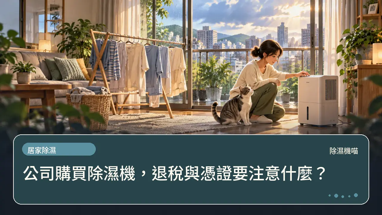 公司購買除濕機,退稅與憑證要注意什麼?主題插畫