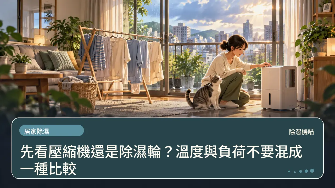 先看壓縮機還是除濕輪？溫度與負荷不要混成一種比較主題插畫