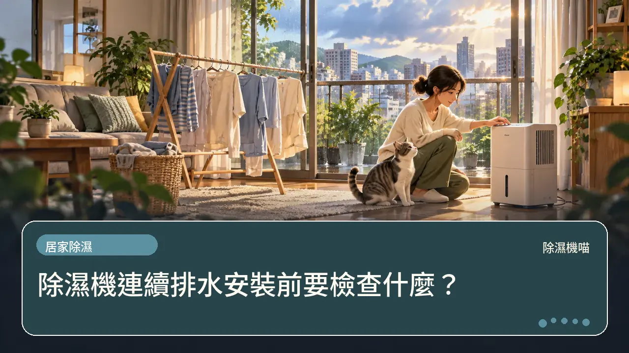 除濕機連續排水安裝前要檢查什麼？主題插畫