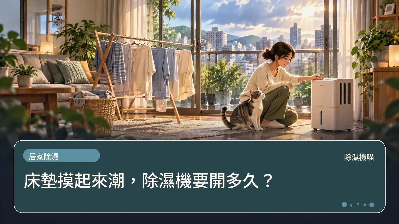 床墊摸起來潮,除濕機要開多久?主題插畫