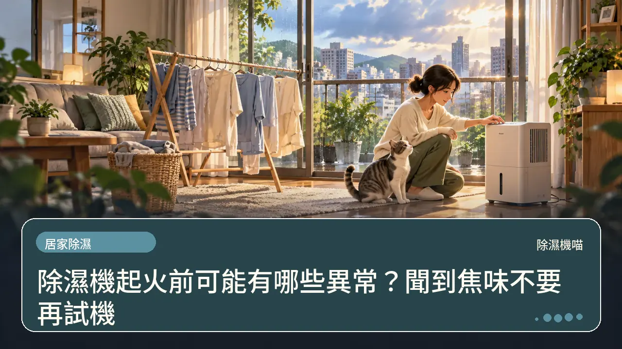 除濕機起火前可能有哪些異常？聞到焦味不要再試機主題插畫