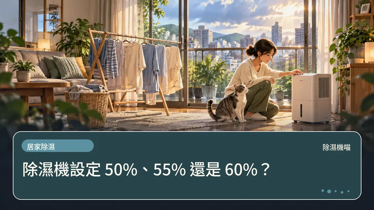 除濕機設定 50%、55% 還是 60%？主題插畫