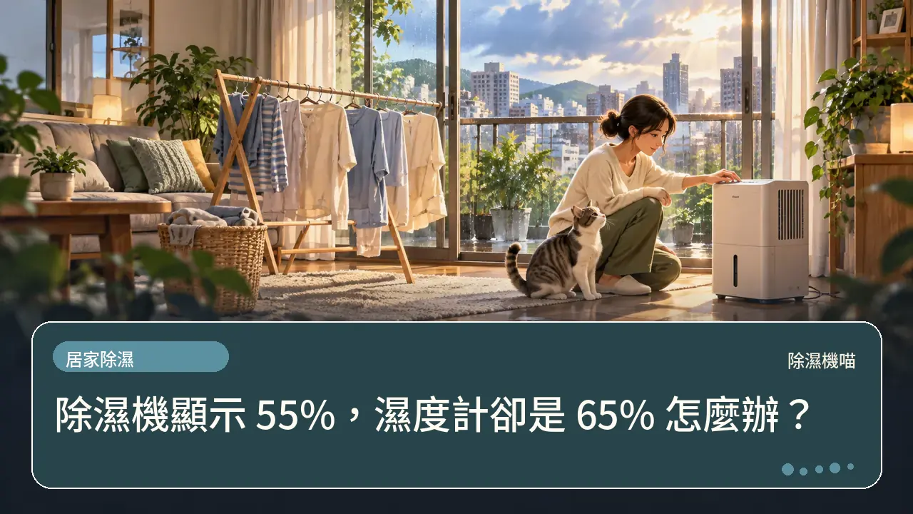 除濕機顯示 55%，濕度計卻是 65% 怎麼辦？主題插畫