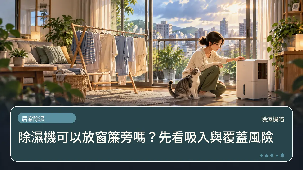 除濕機可以放窗簾旁嗎?先看吸入與覆蓋風險主題插畫