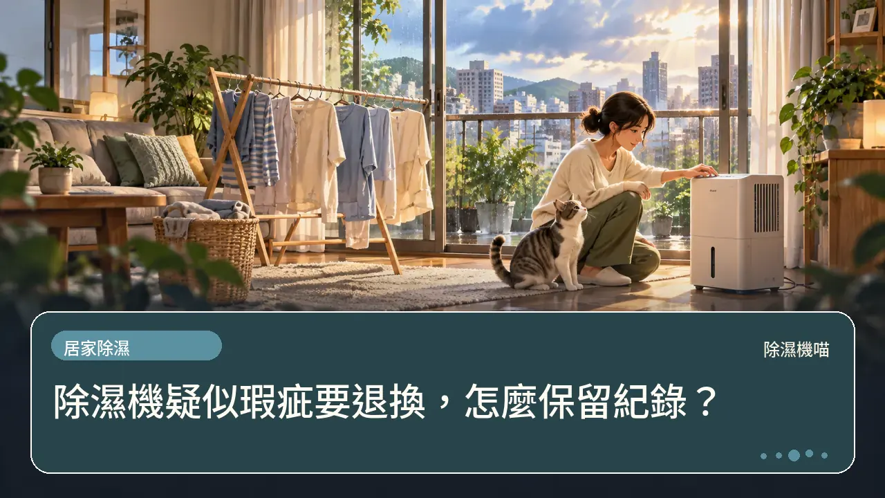 除濕機疑似瑕疵要退換，怎麼保留紀錄？主題插畫