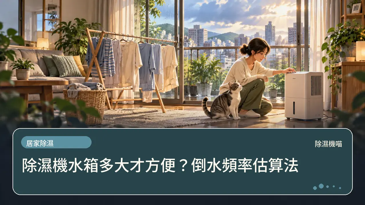 除濕機水箱多大才方便？倒水頻率估算法主題插畫