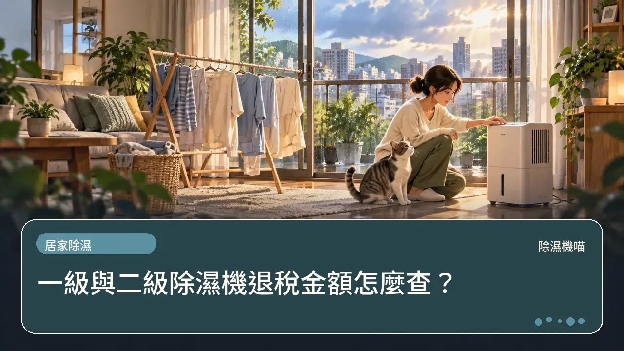 一級與二級除濕機退稅金額怎麼查?主題插畫