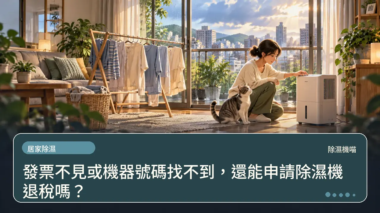 發票不見或機器號碼找不到，還能申請除濕機退稅嗎？主題插畫