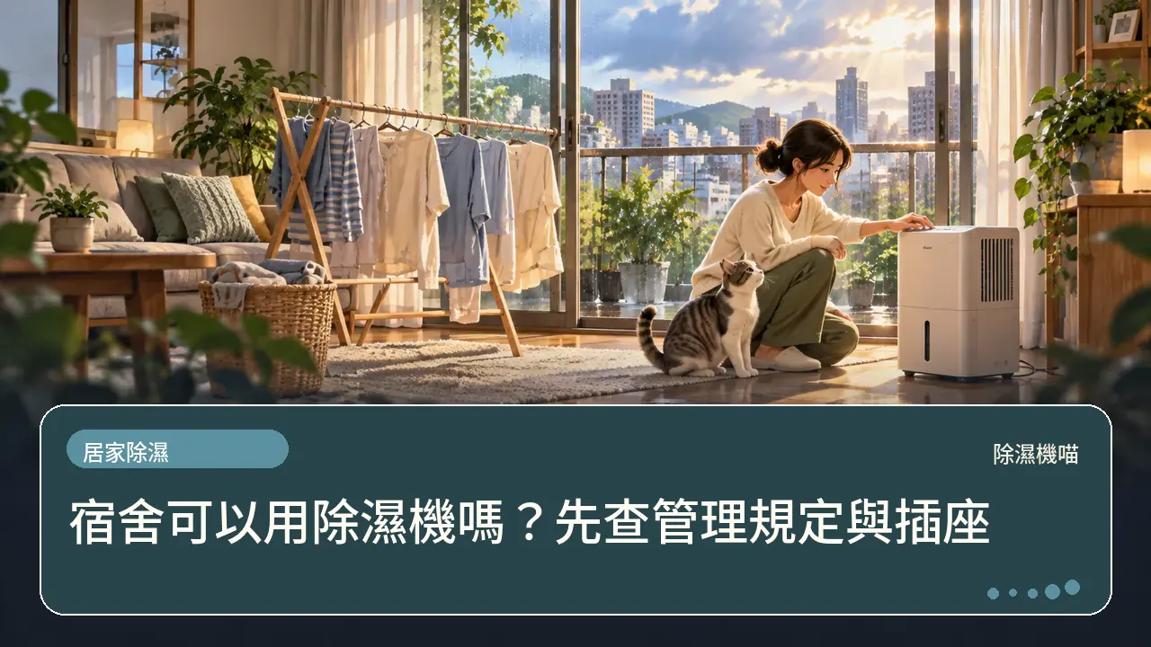 宿舍可以用除濕機嗎？先查管理規定與插座主題插畫