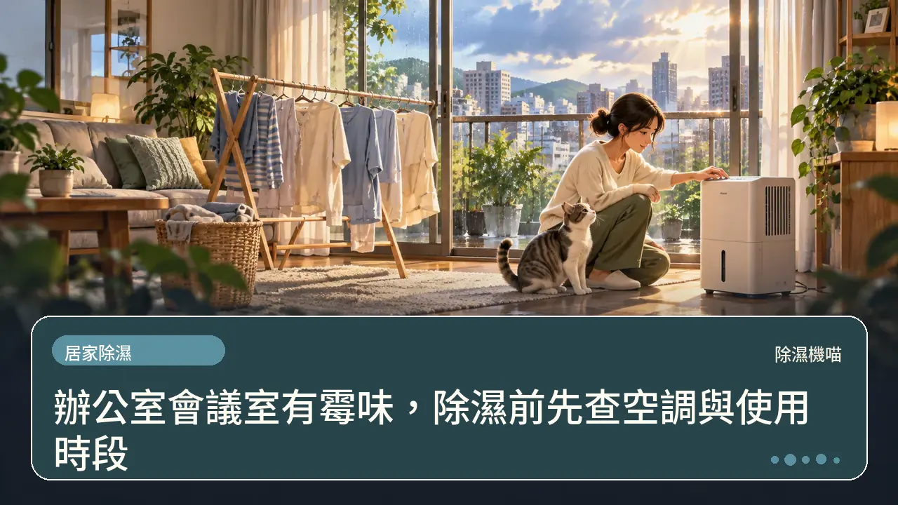 辦公室會議室有霉味,除濕前先查空調與使用時段主題插畫