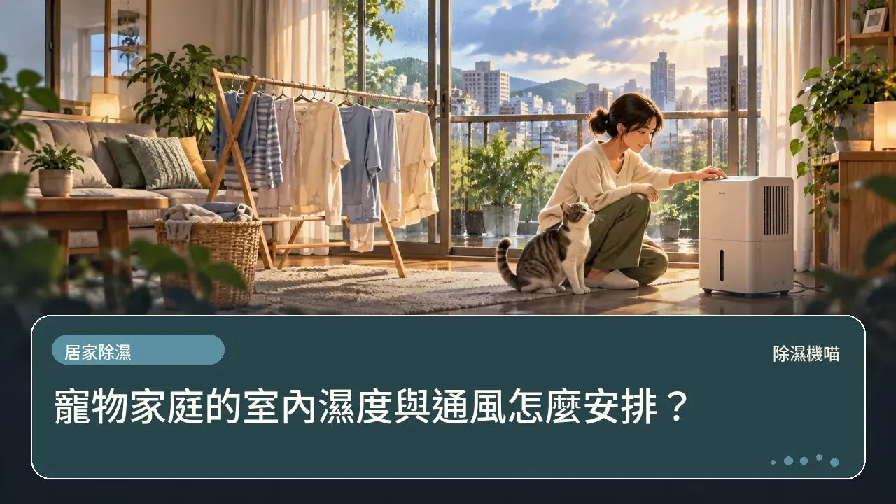 寵物家庭的室內濕度與通風怎麼安排？主題插畫