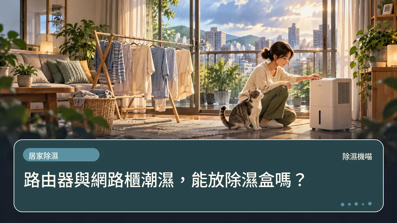 路由器與網路櫃潮濕,能放除濕盒嗎?主題插畫