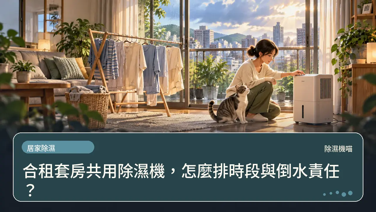 合租套房共用除濕機，怎麼排時段與倒水責任？主題插畫