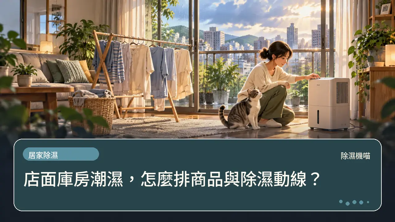 店面庫房潮濕,怎麼排商品與除濕動線?主題插畫