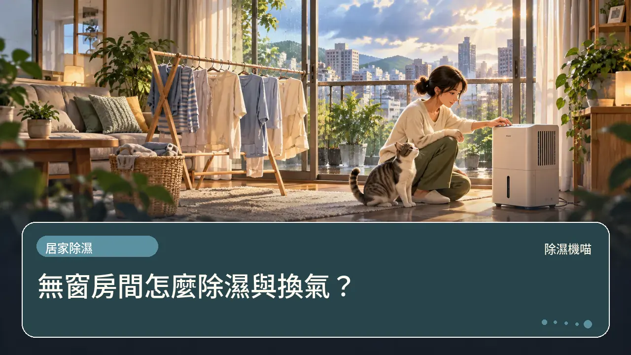 無窗房間怎麼除濕與換氣？主題插畫